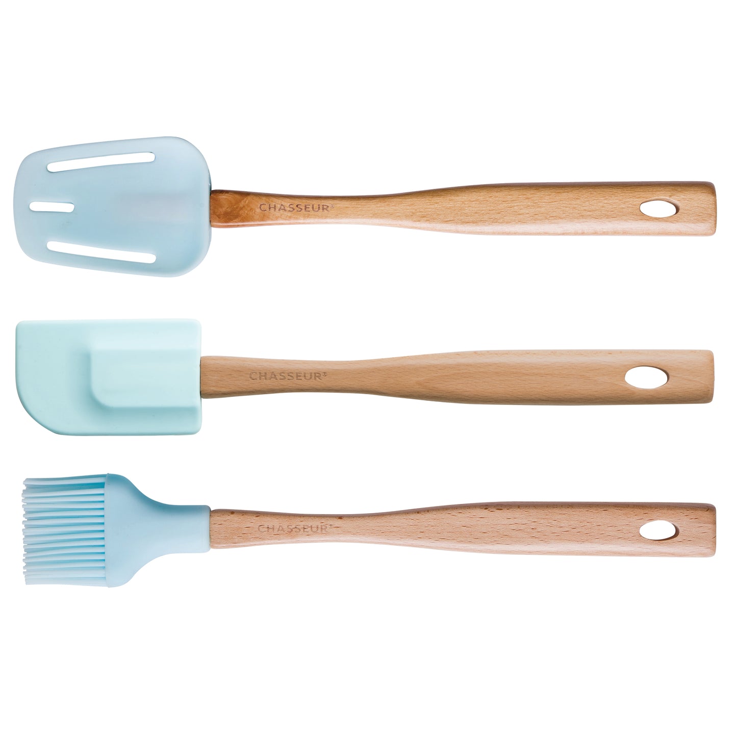 Chasseur Spatula Brush Spoon Set- Duck Egg Blue