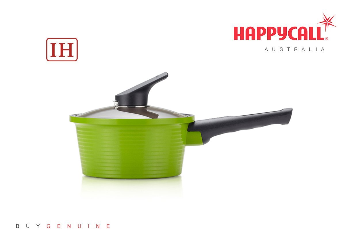 Happycall IH Alumite Ceramic Pot - 18cm Green Single Handle (1.8L)