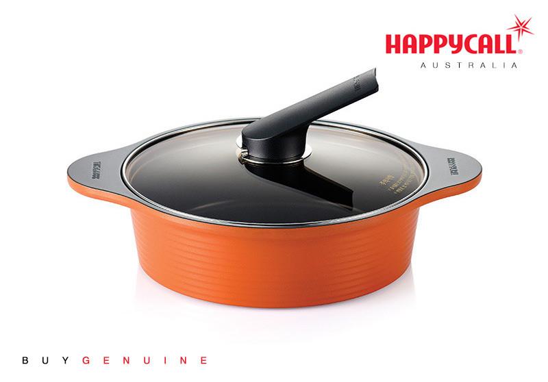 Happycall IH Alumite Ceramic Pot - 24cm Low Orange (2.8L)