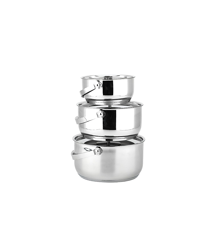 Buffalo 3Pcs Stainless Steel Pot Set