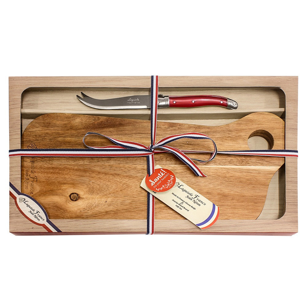 Laguiole Jean Neron Rectangular Board and Cheese Knife Set